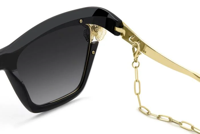 Carolina Herrera napszemüveg - La Bomba - Shiny Black / Gradient Grey - Díszdobozban, ajándék parfümmel - 50ml