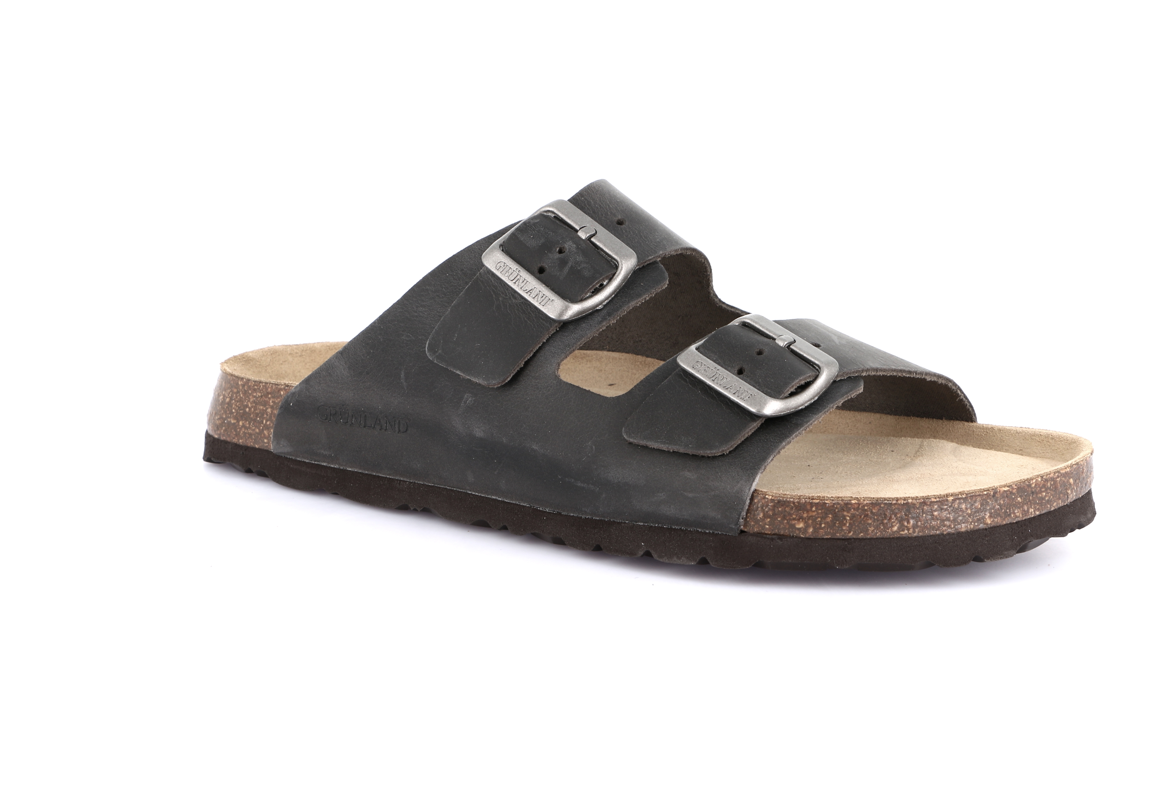 Grünland - BOBO / ANTRACITE - Bőr Férfi papucs