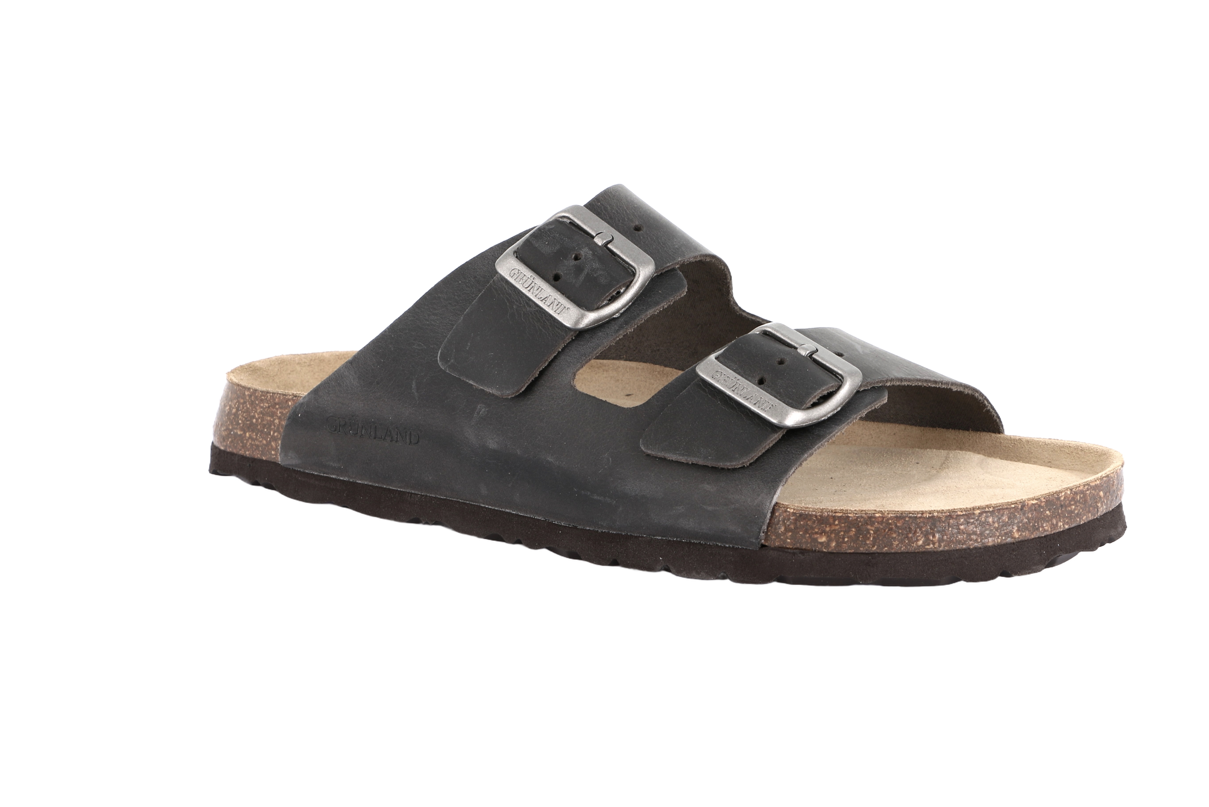 Grünland - BOBO / ANTRACITE - Bőr Férfi papucs