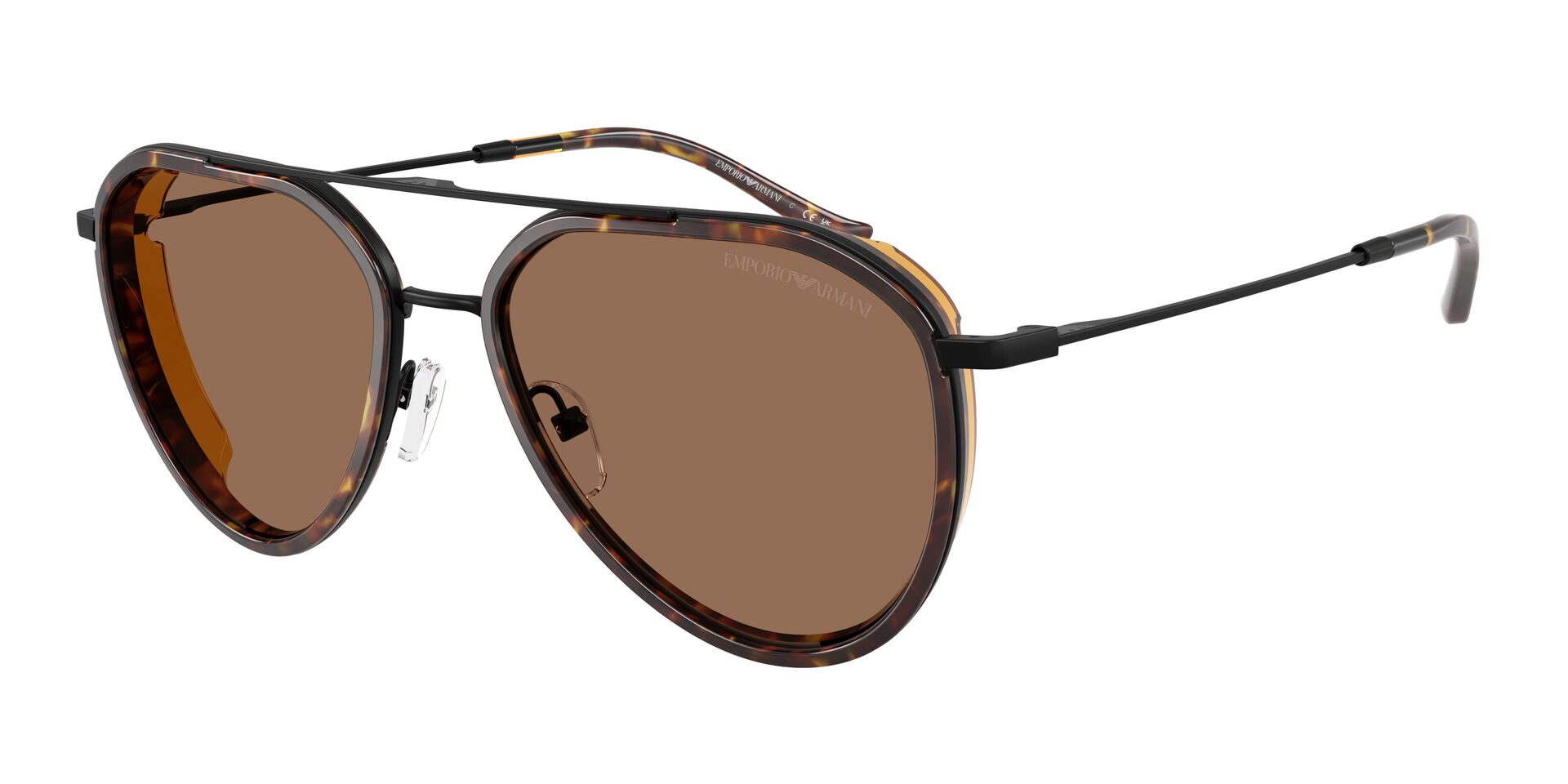 EMPORIO ARMANI napszemüveg - MATTE BLACK / DARK BROWN