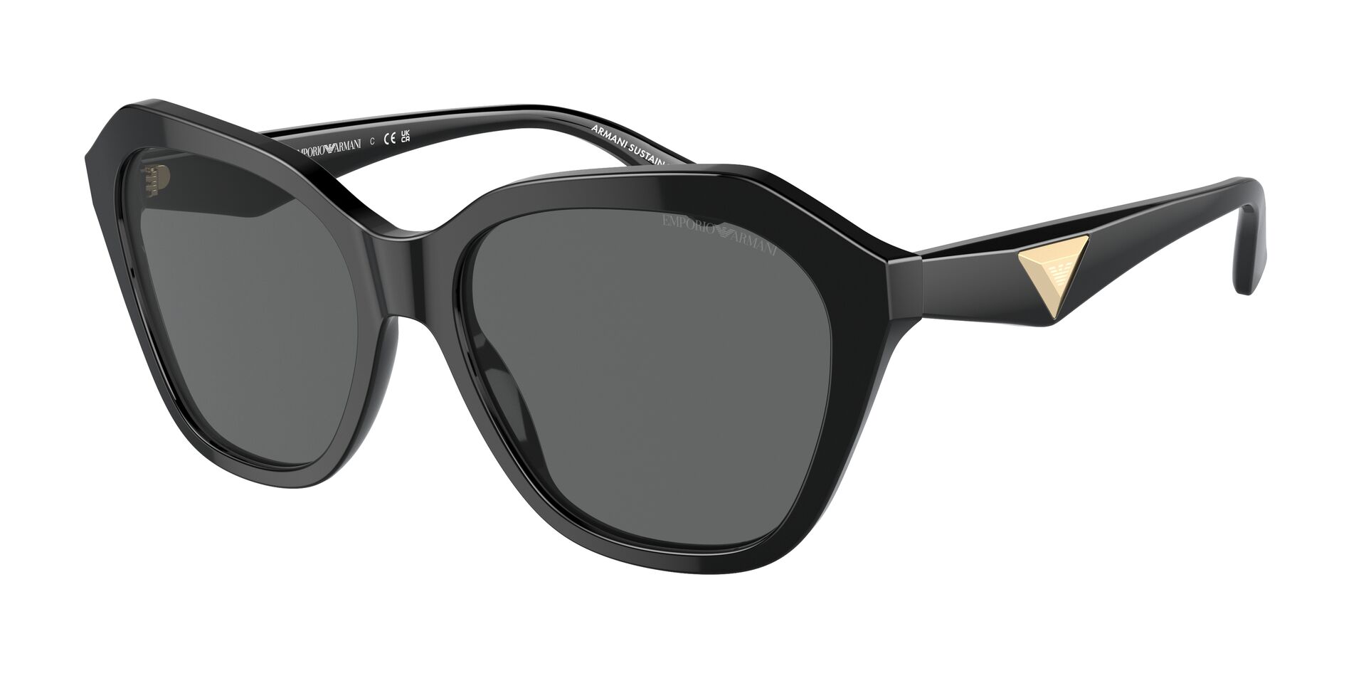 EMPORIO ARMANI napszemüveg - SHINY BLACK / DARK GREY