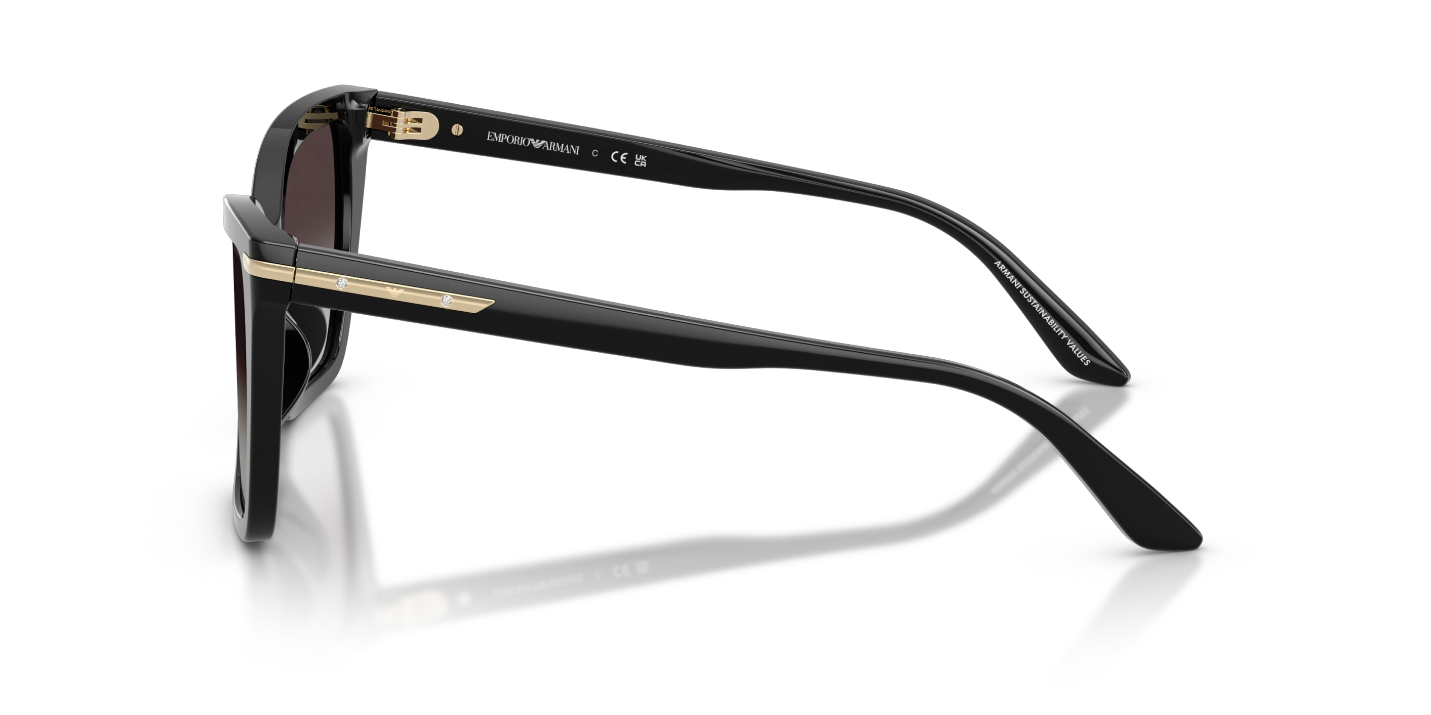 Emporio Armani napszemüveg - Shiny Black / Gradient Grey