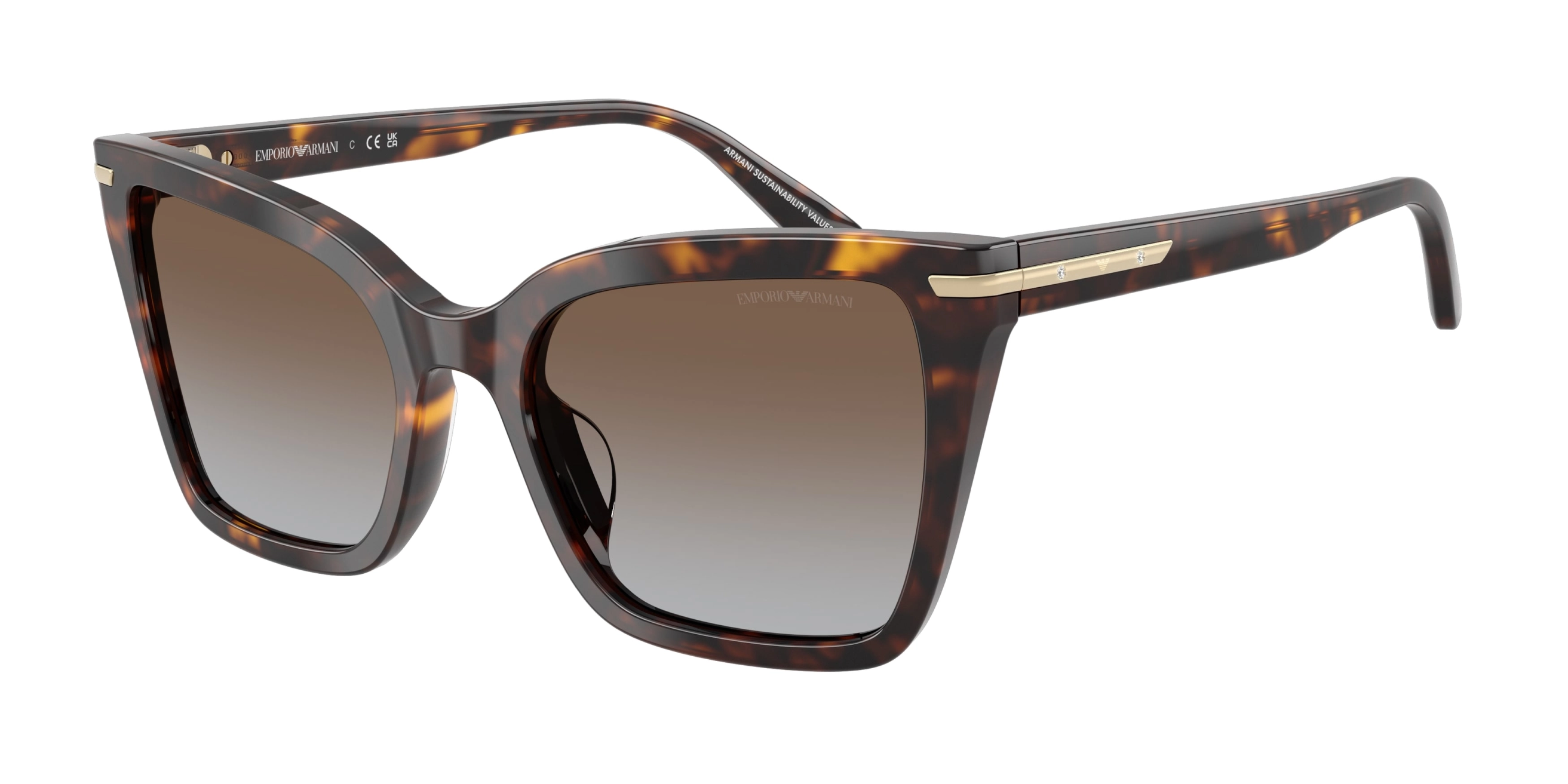 Emporio Armani napszemüveg - Shiny Havana / Brown Gradient Grey