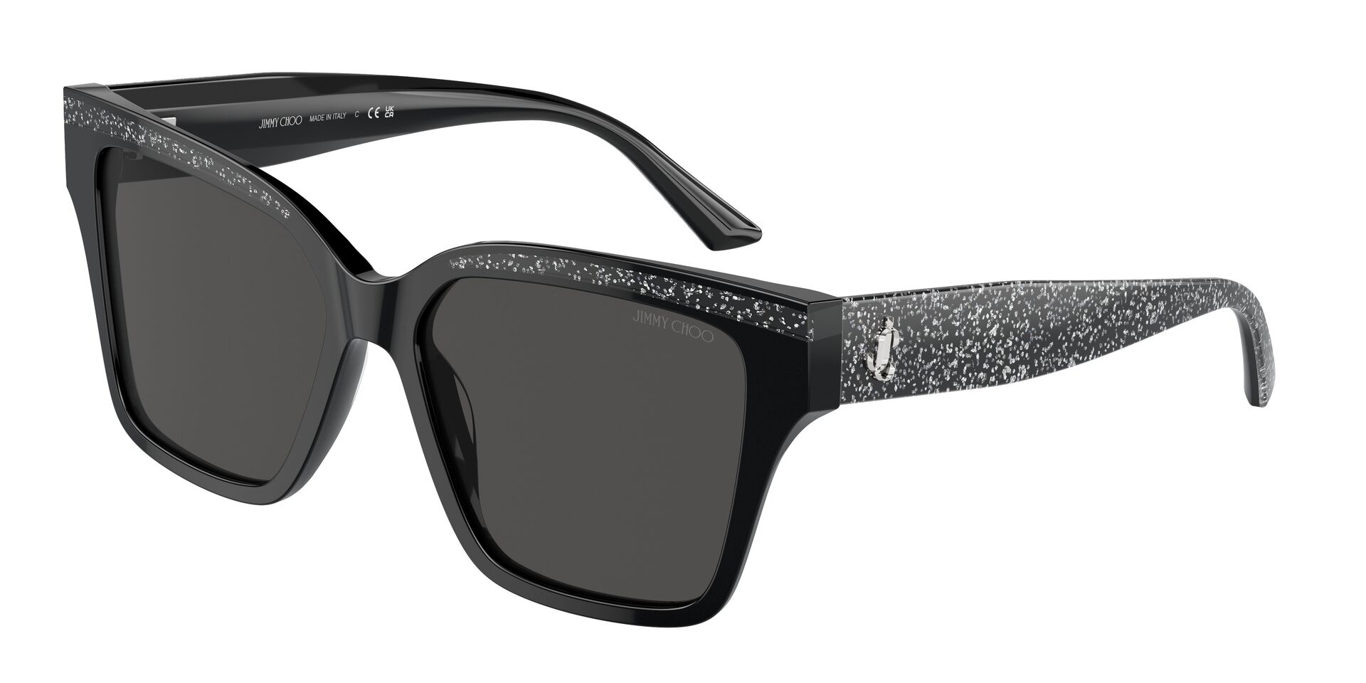 JIMMY CHOO napszemüveg - BLACK/GLITTER / DARK GREY