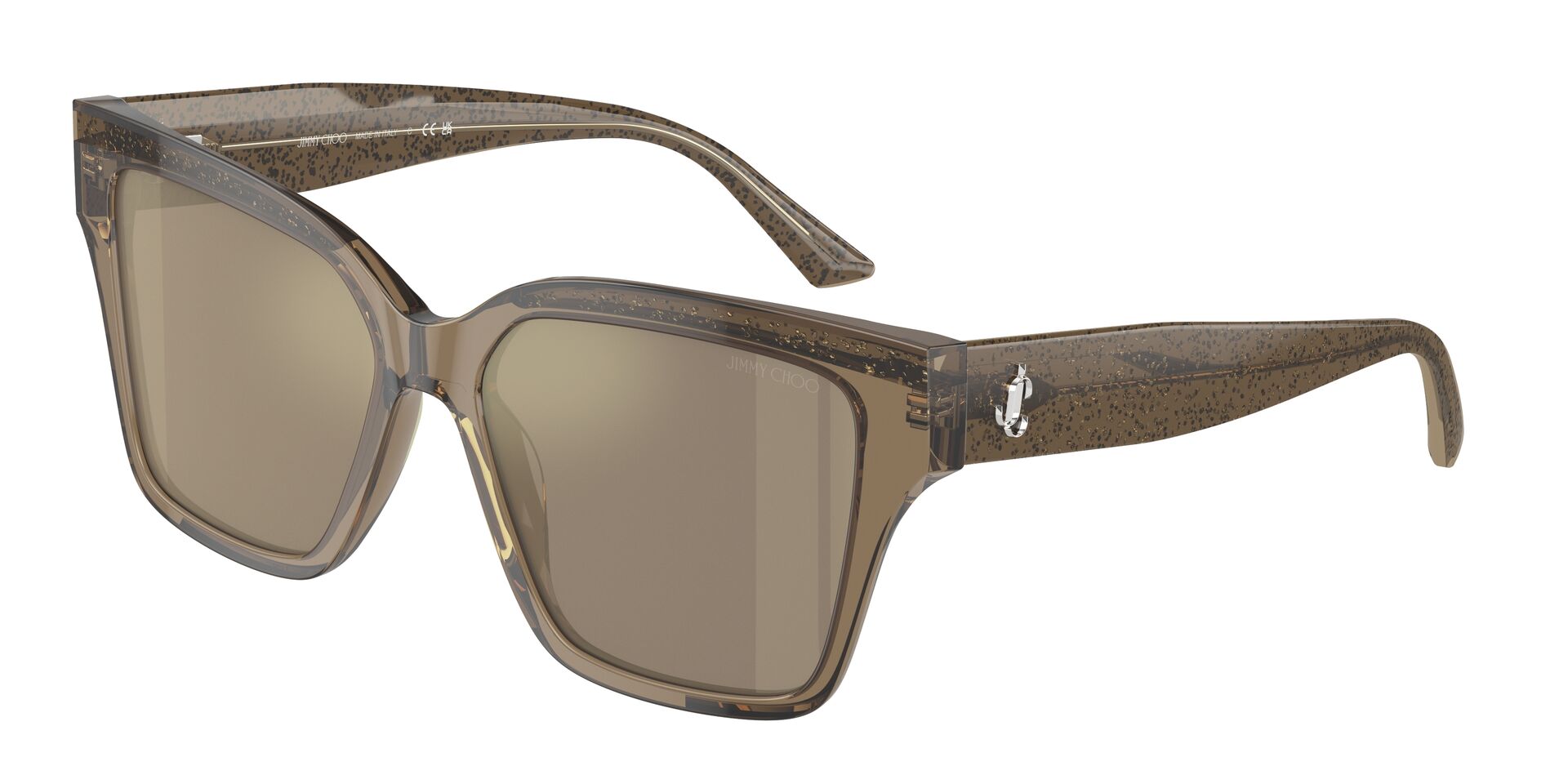 JIMMY CHOO napszemüveg - TRASPARENT BROWN/GLITTER / LIGHT BROWN MIRROR GOLD