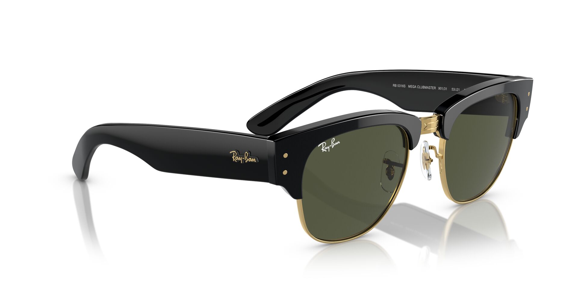 Ray-Ban napszemüveg  - MEGA CLUBMASTER -  BLACK ON ARISTA / GREEN