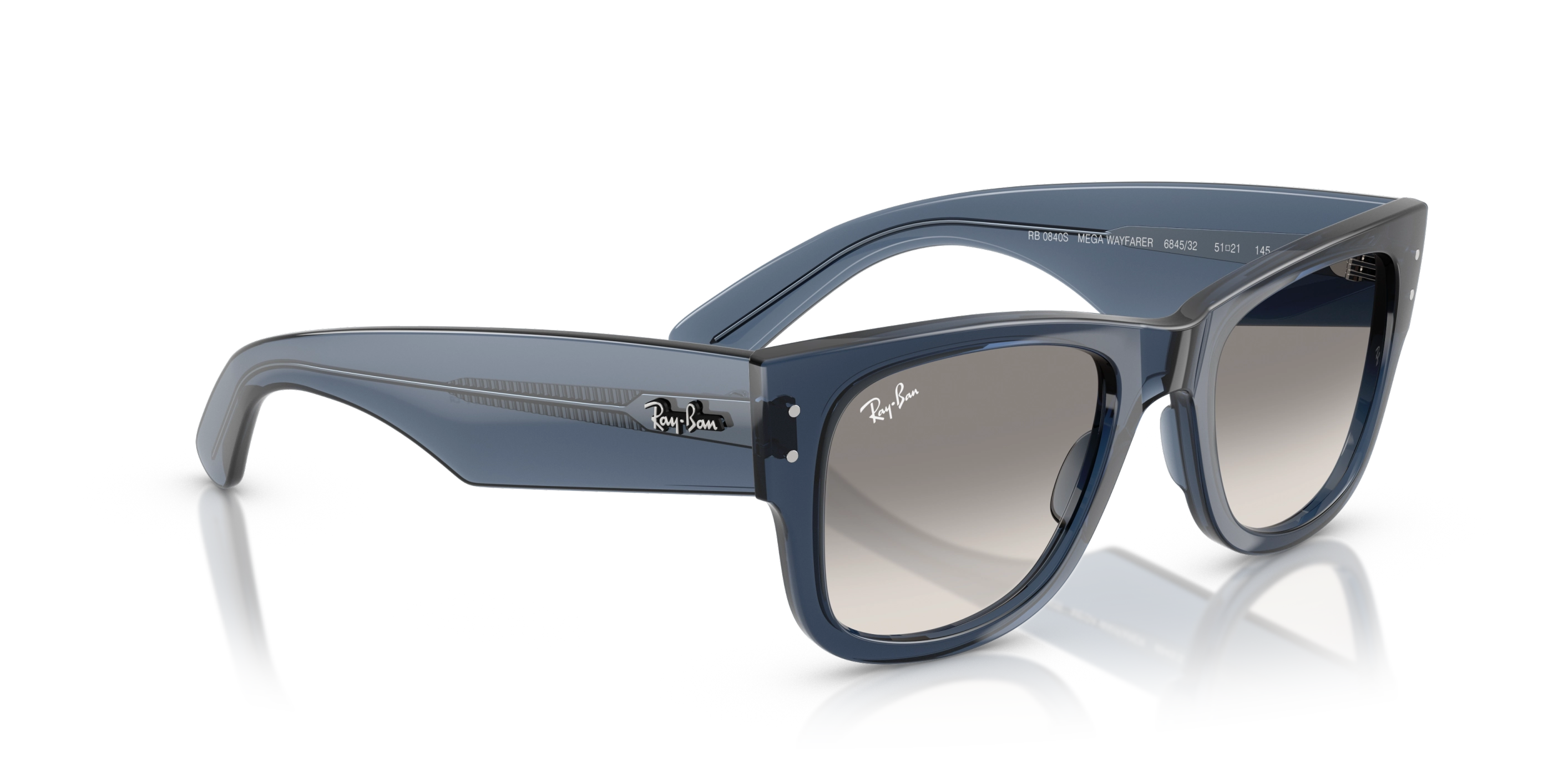 Ray-Ban napszemüveg - Mega Wayfarer - Transparent Dark Blue / Clear Gradient Grey