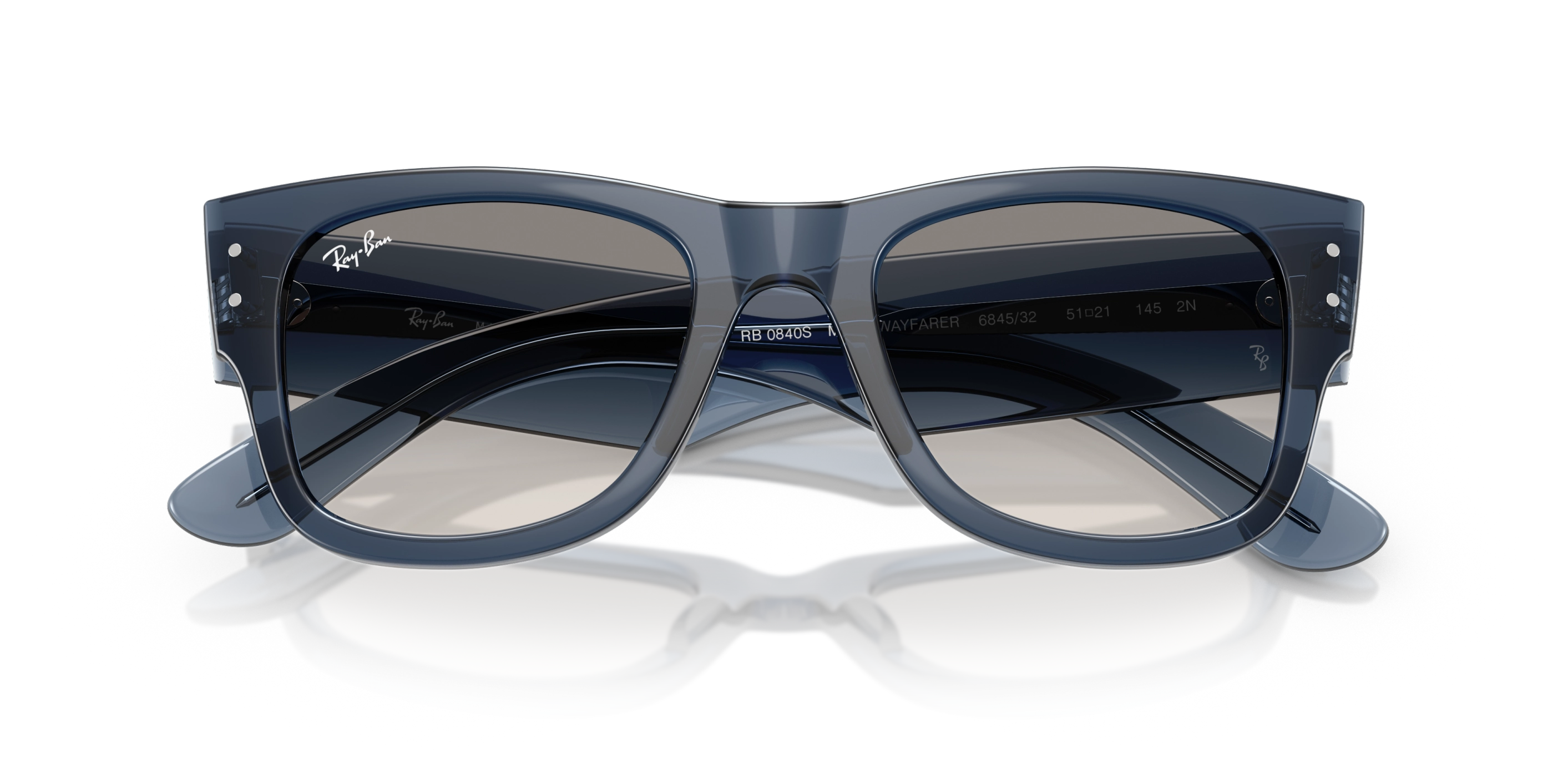 Ray-Ban napszemüveg - Mega Wayfarer - Transparent Dark Blue / Clear Gradient Grey