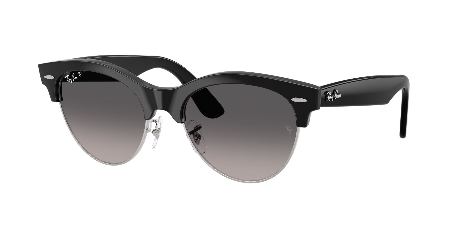 Ray-Ban napszemüveg  - CLUBMASTER WAY -  BLACK ON SILVER / GREY GRADIENT