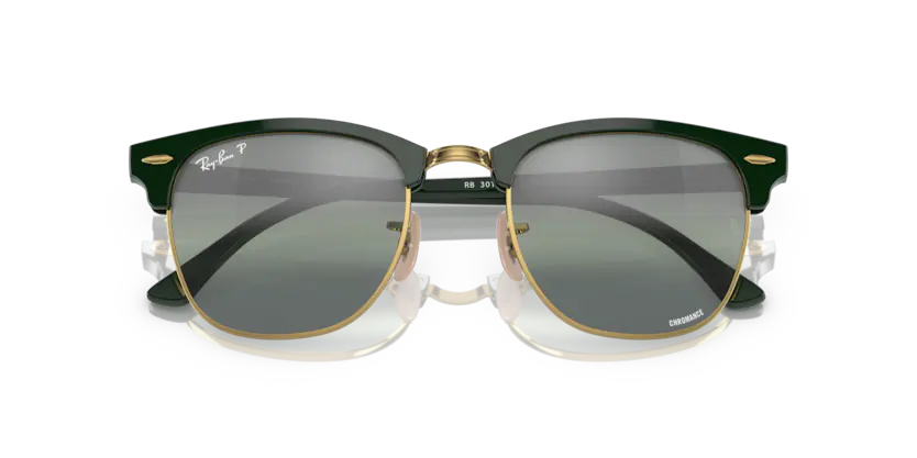 RAY-BAN napszemüveg - CLUBMASTER - GREEN ON ARISTA / DARK GREEN MIRROR POLAR