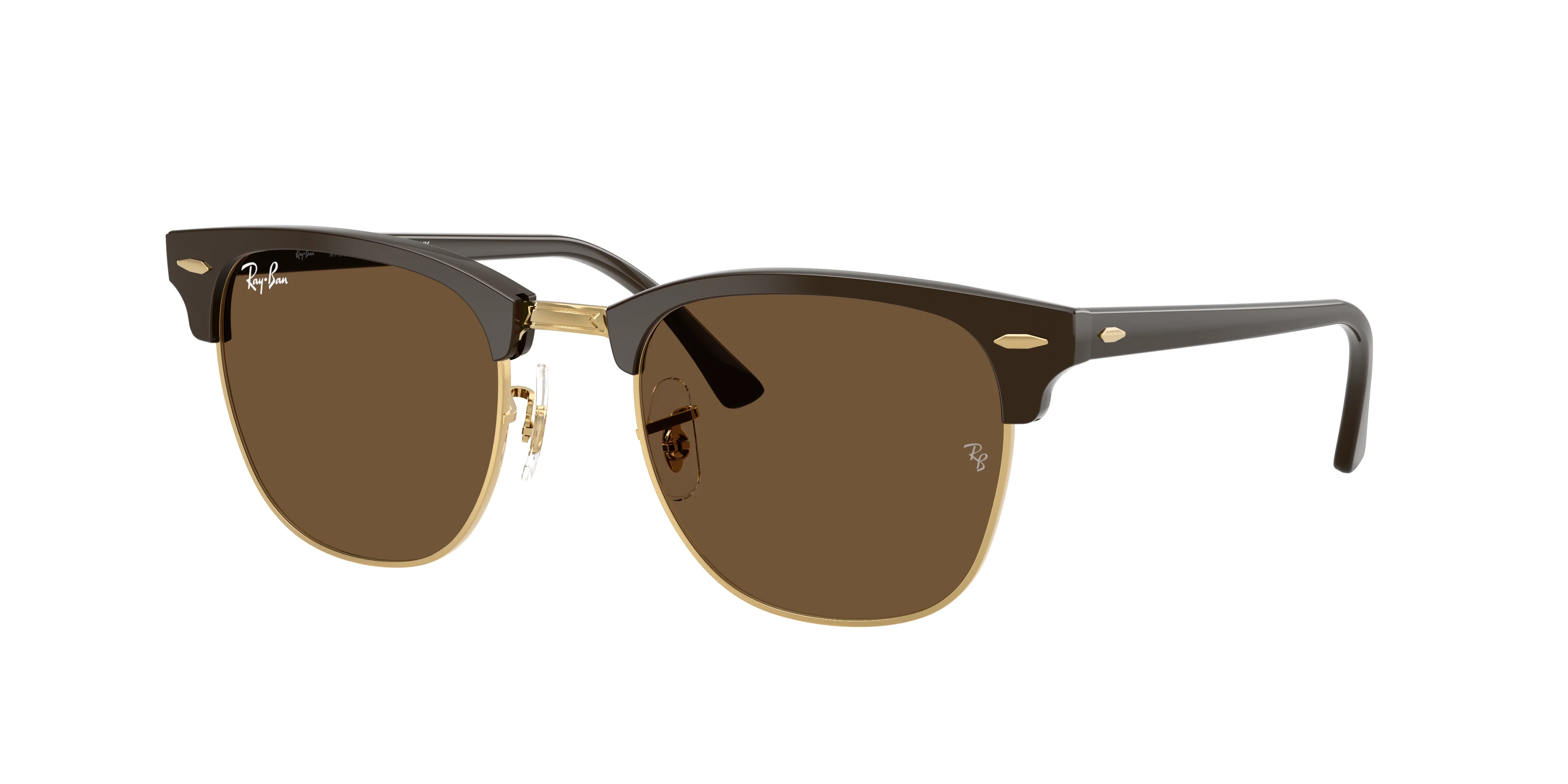 Ray-Ban napszemüveg - Clubmaster - Brown and Gold / Dark Brown