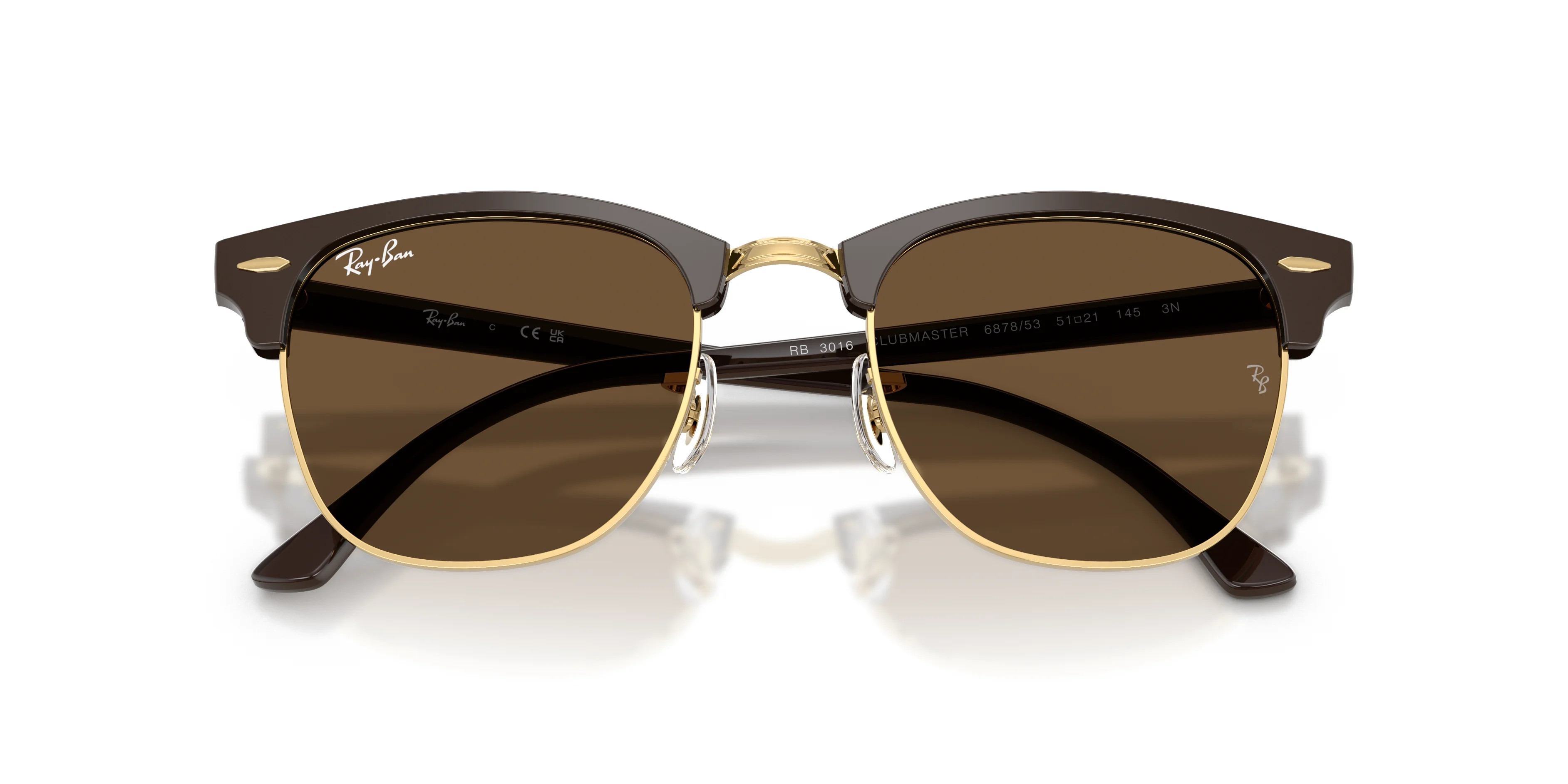 Ray-Ban napszemüveg - Clubmaster - Brown and Gold / Dark Brown