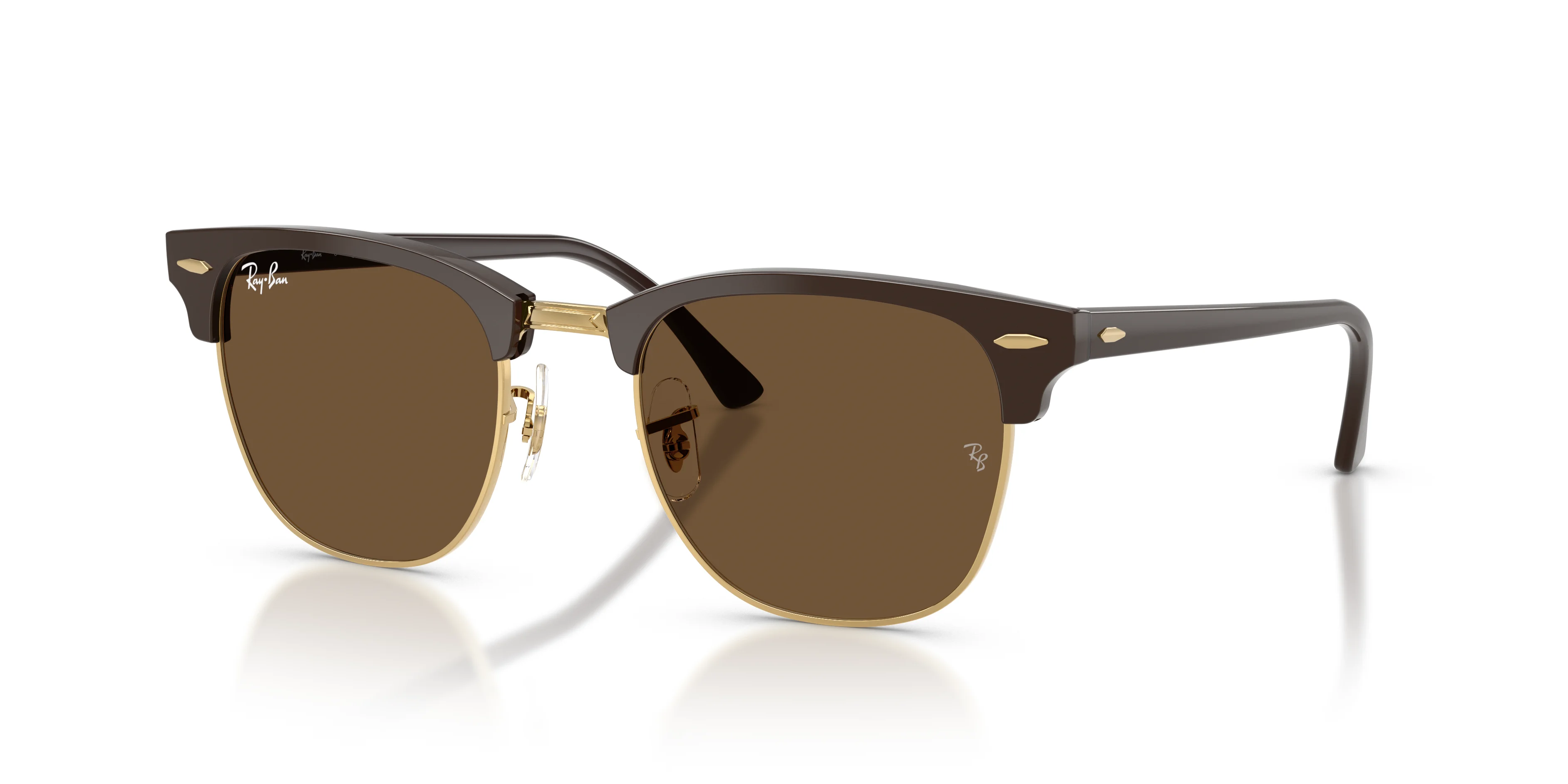 Ray-Ban napszemüveg - Clubmaster - Brown and Gold / Dark Brown