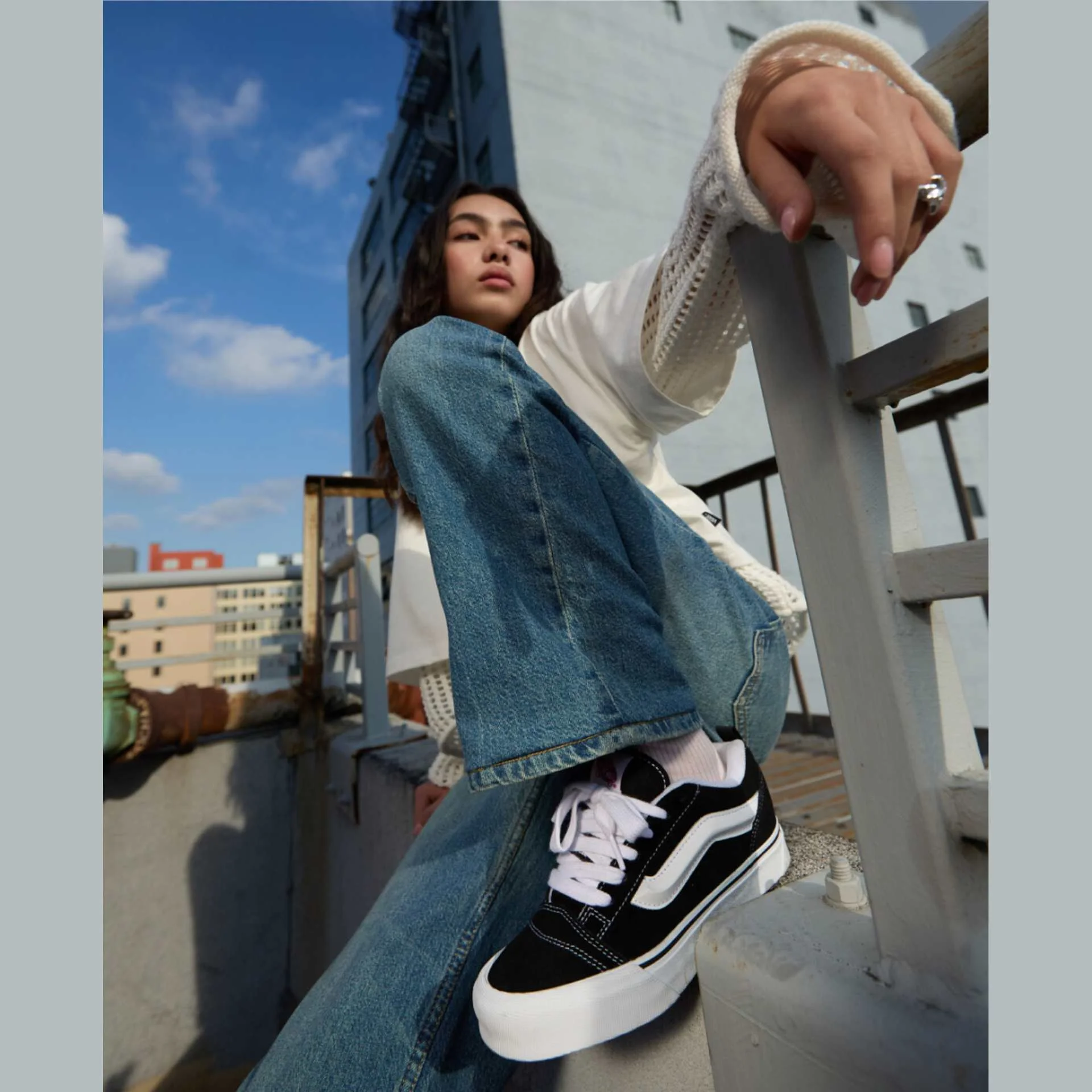 Vans - Knu Stack - Bőr Platformos Sneaker Női utcai cipő