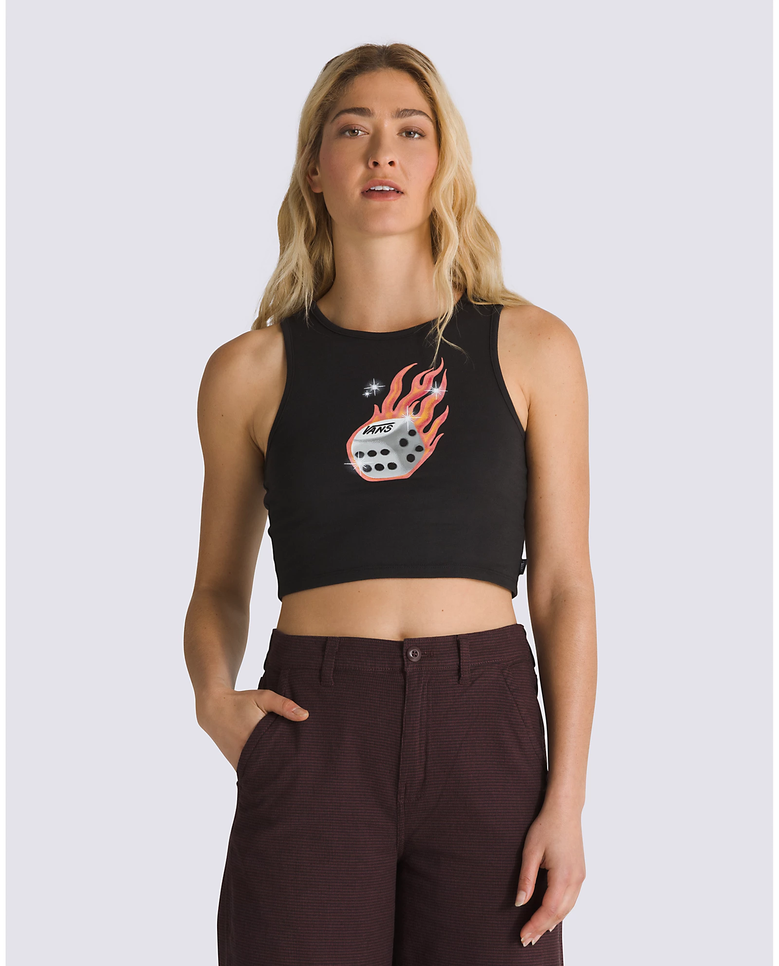 Vans - No Dice Fitted Crop Tank /  Black - Női trikó