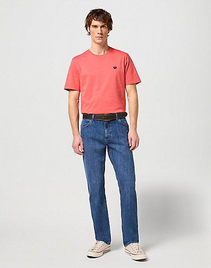 Wrangler - Stiched Belt / Brown - Bőr Férfi öv