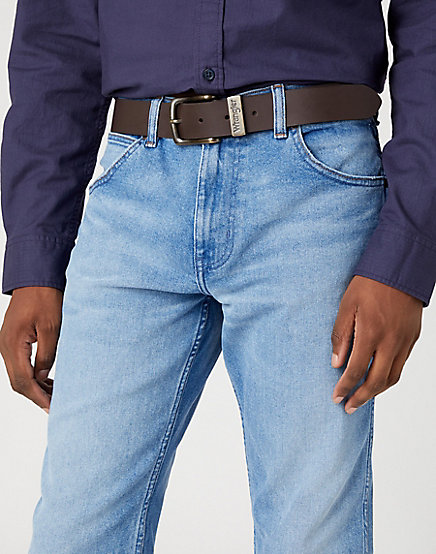 Wrangler - Stiched Belt / Brown - Bőr Férfi öv